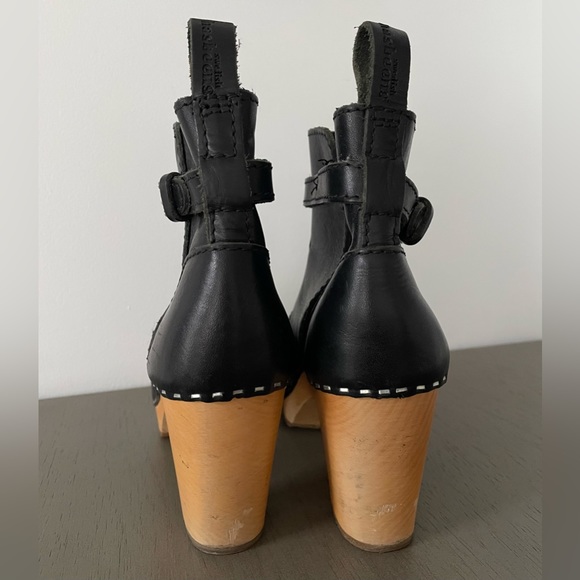 Swedish Hasbeens Black Platform Boots Size 36 - Picture 6 of 8
